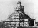 Rok 1950 - takmer hotová veža nového kostola